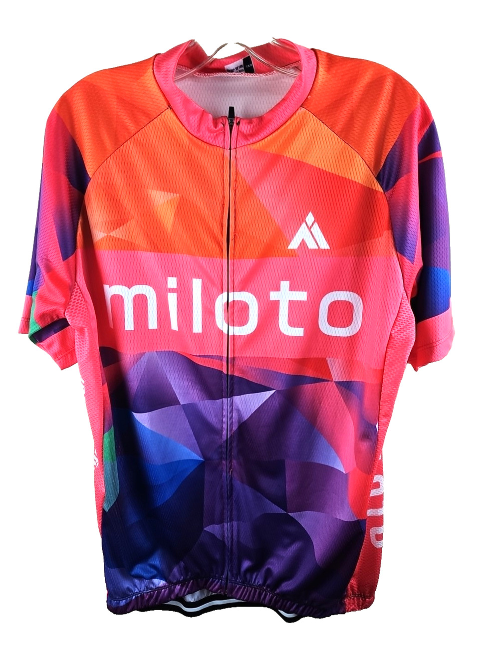 Miloto Cycling Jersey Womens XL Full Zip Short Sleeve Bike Shirt Pink/Purple